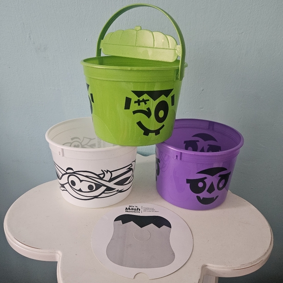 Set of 3 McDonald's Halloween 2023 Boo Buckets Frankenstein Mummy Vampire - Picture 2 of 3
